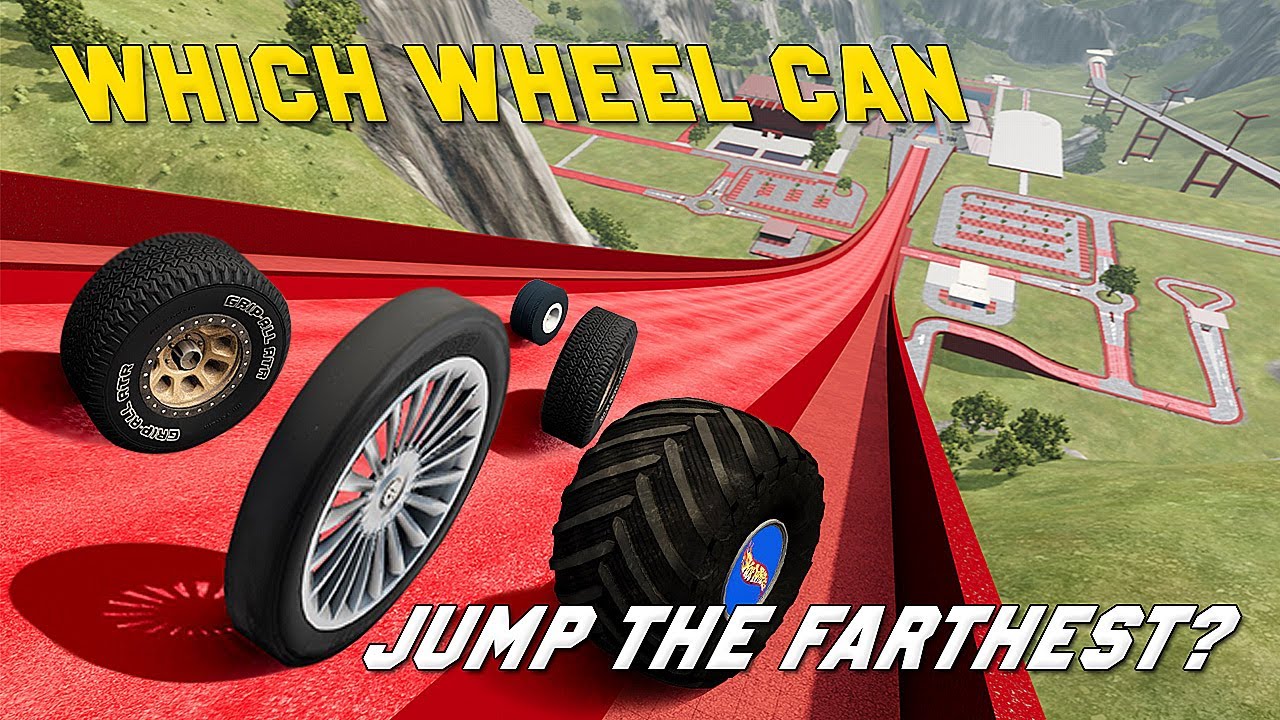 Which Car Wheel Can Jump The Farthest? #7 - BeamNG Drive