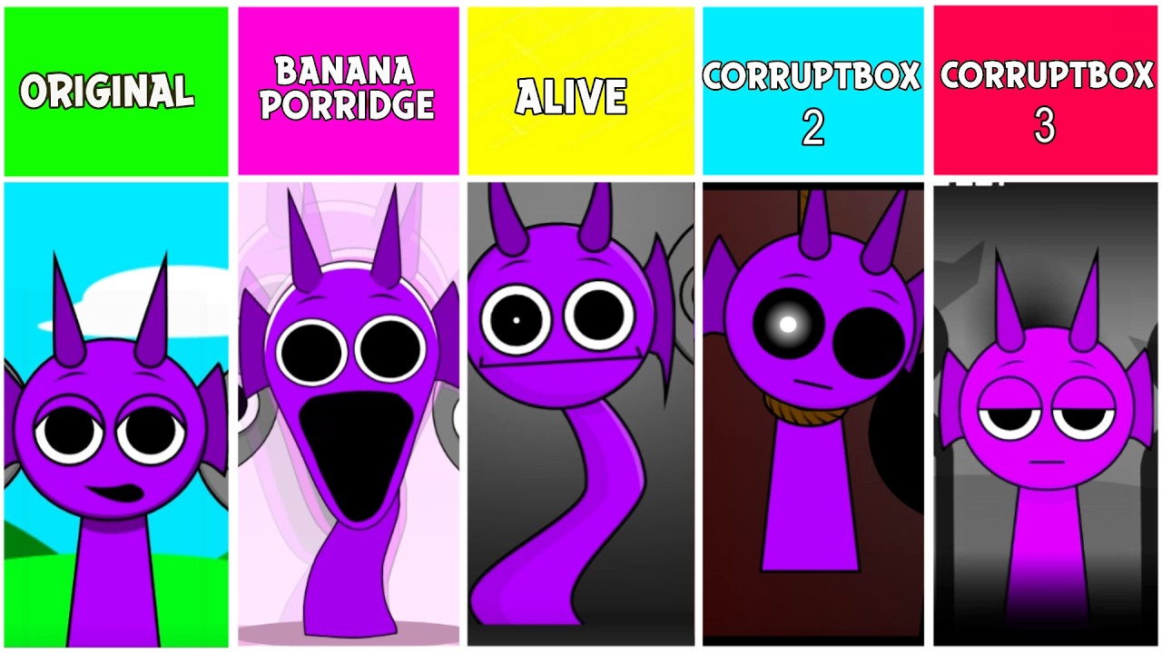 Sprunki Original vs Banana Porridge vs Alive vs Corruptbox2 vs Corruptbox3 #sprunki