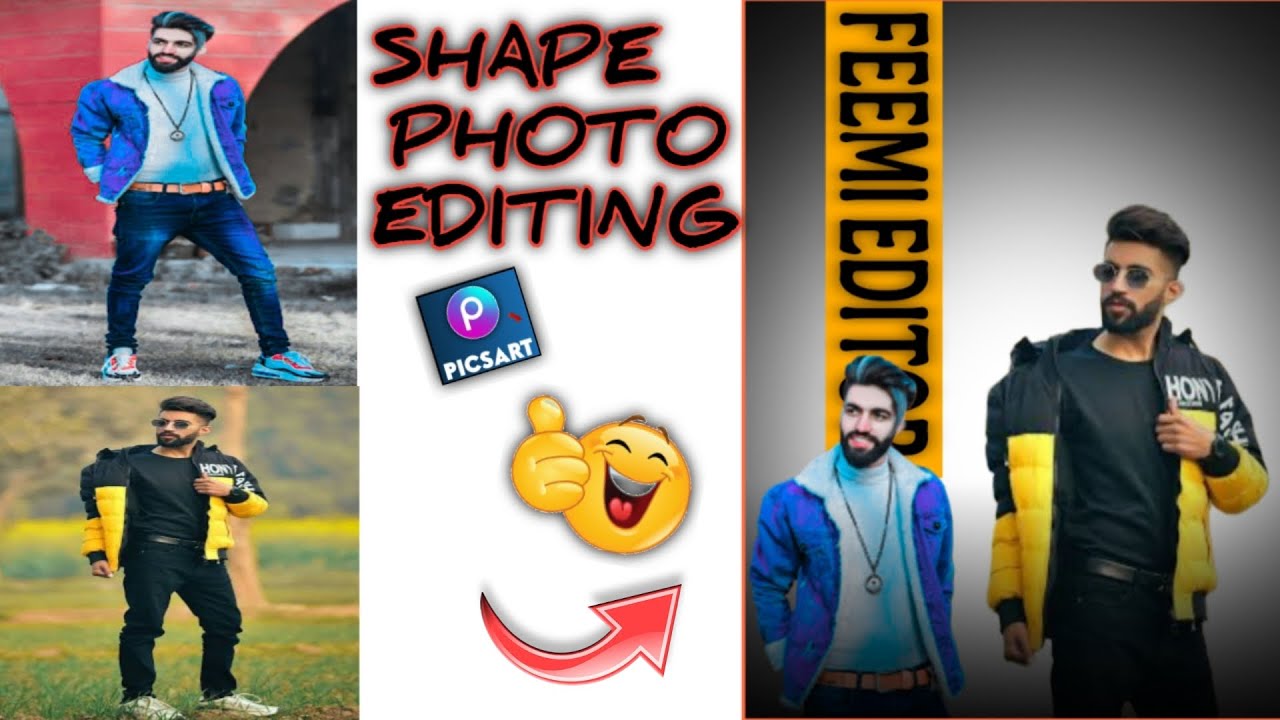 Shape photo banane ka tarika🤓[FEEMI EDITOR]|PICSART❤️Shape photo kaise banaen