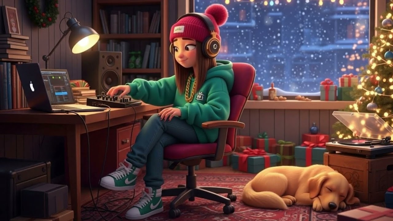 Beats by the Window   Cozy Christmas Chillhop Study, Focus, Relax
