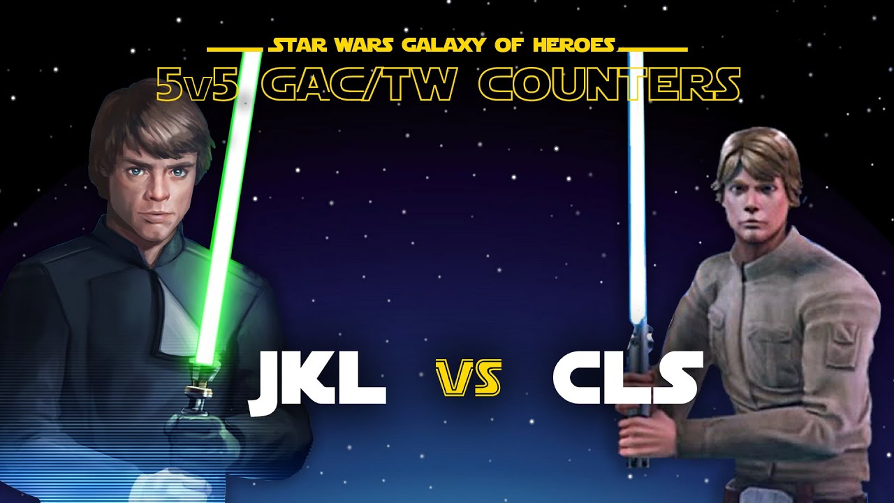5v5 - Jedi Knight Luke vs CLS + Threepio & Chewie | SWGOH GAC JKL vs Commander Luke Rebels Counter