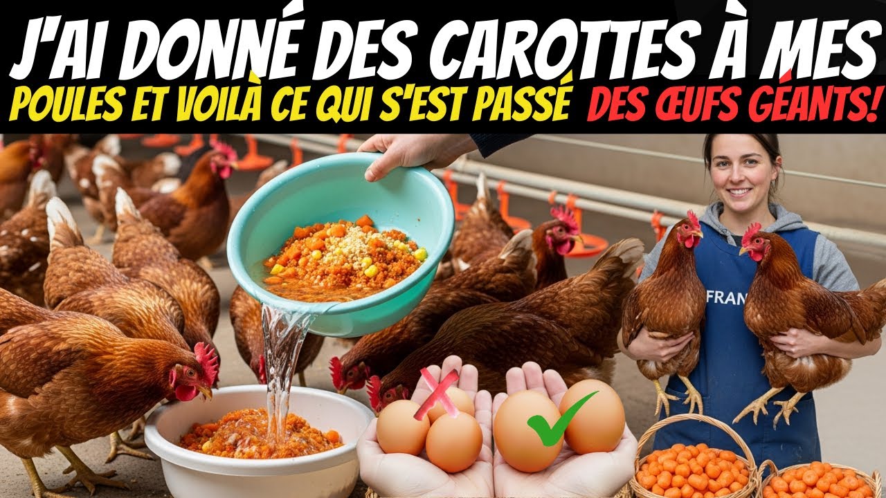 Je n'aurais jamais cru que les carottes provoquent ça chez mes poules ! Des œufs GÉANTS dès la premi
