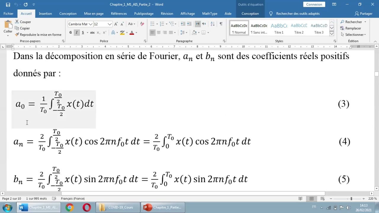 Cours Transformation de Fourier