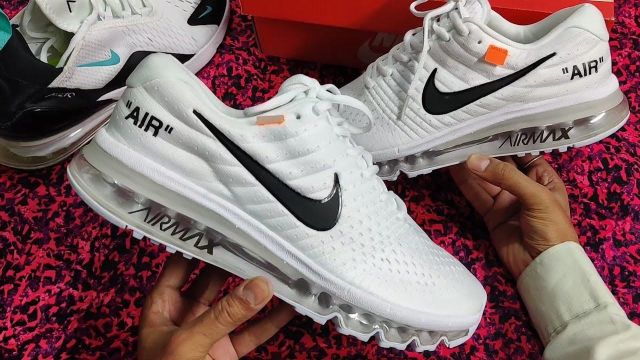 Unboxing AirMax 2017 OFFWHITE Full White Sports Shoes Best Quality