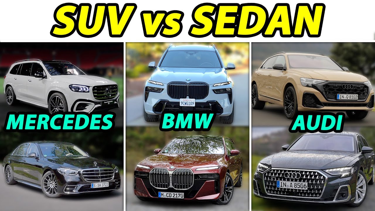 Mercedes S-Class + GLS vs BMW 7 Series + X7 vs Audi A8 + Q8 luxury Sedan vs SUV comparison