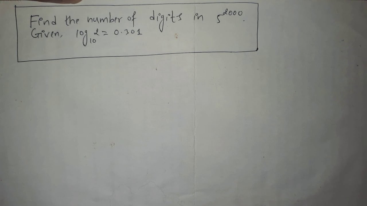 Finding the number of digits in a number by using logarithm.