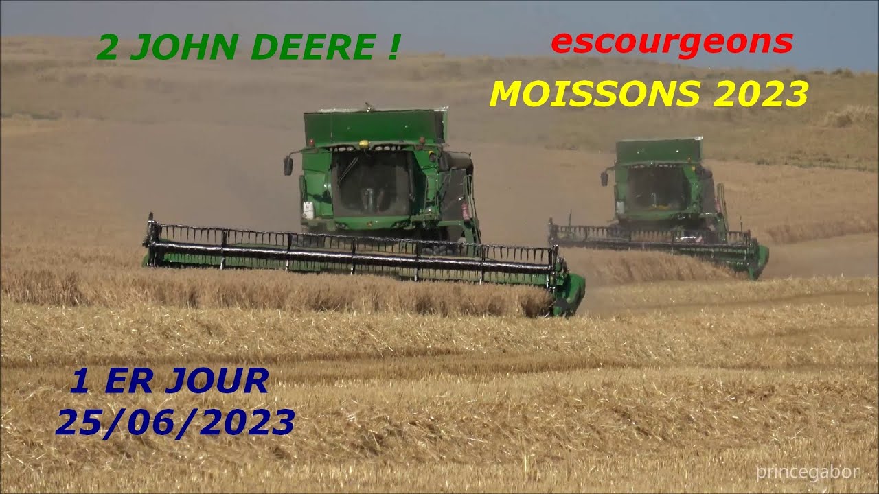 MOISSONS 2023 / DEUX JOHN DEERE /T 560 i / T 670 i / ORGES / CHAUCHIGNY / AUBE /