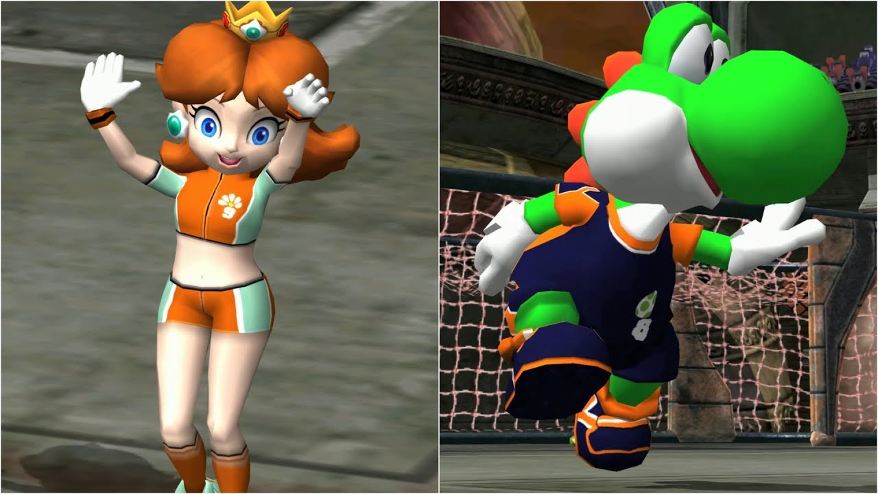 Super Mario Strikers - Daisy vs Yoshi - GameCube Gameplay (4K60fps)