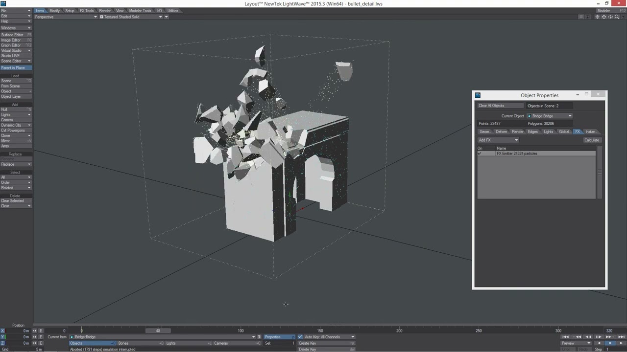 Lightwave 3D Bullet With Particle Effects by Bryphi