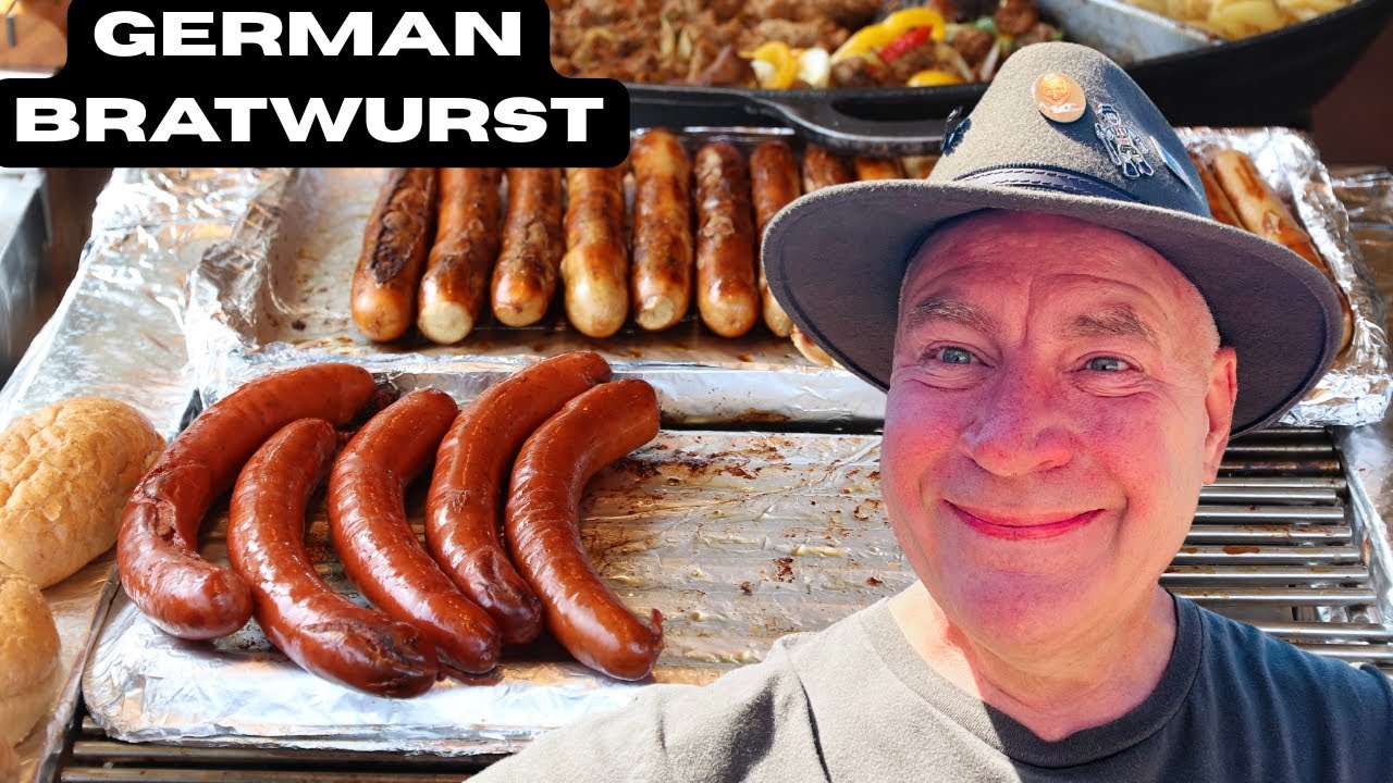 American Eating German Bratwurst From Aldi