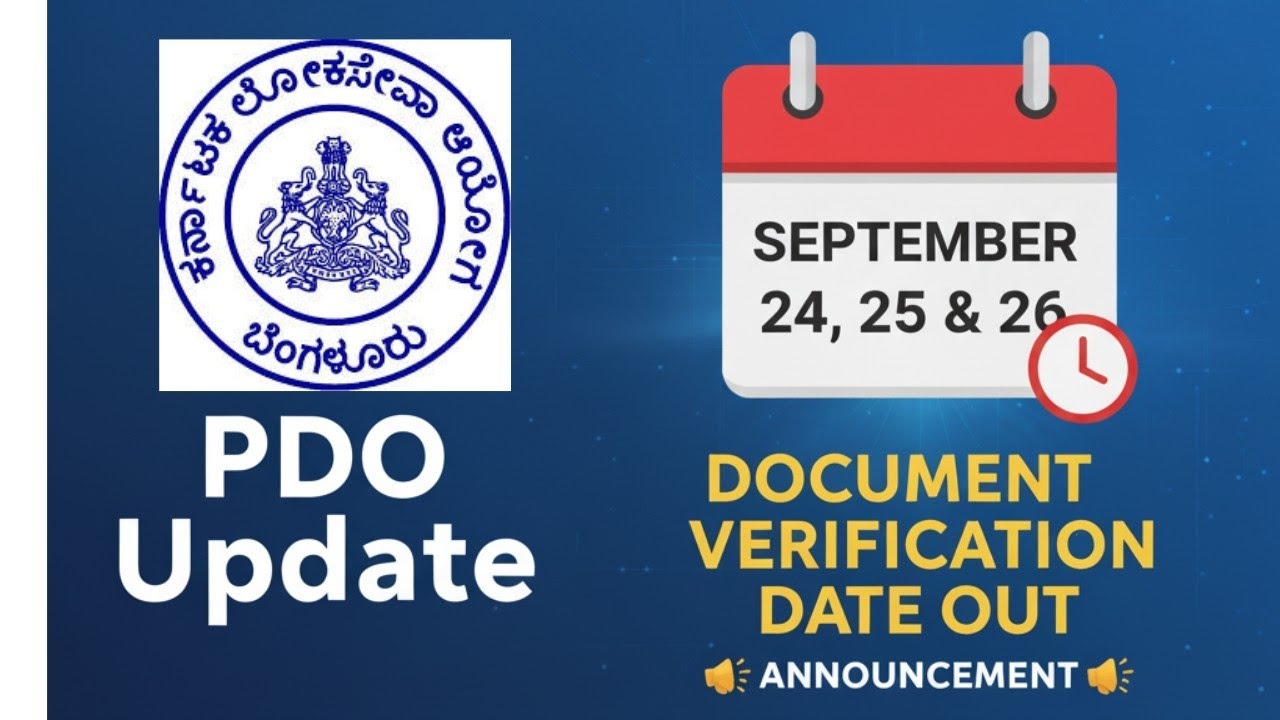 KPSC PDO DOCUMENT Verification Date Out 📢 Panchayat Development Officers DV date Non HK List of Docu