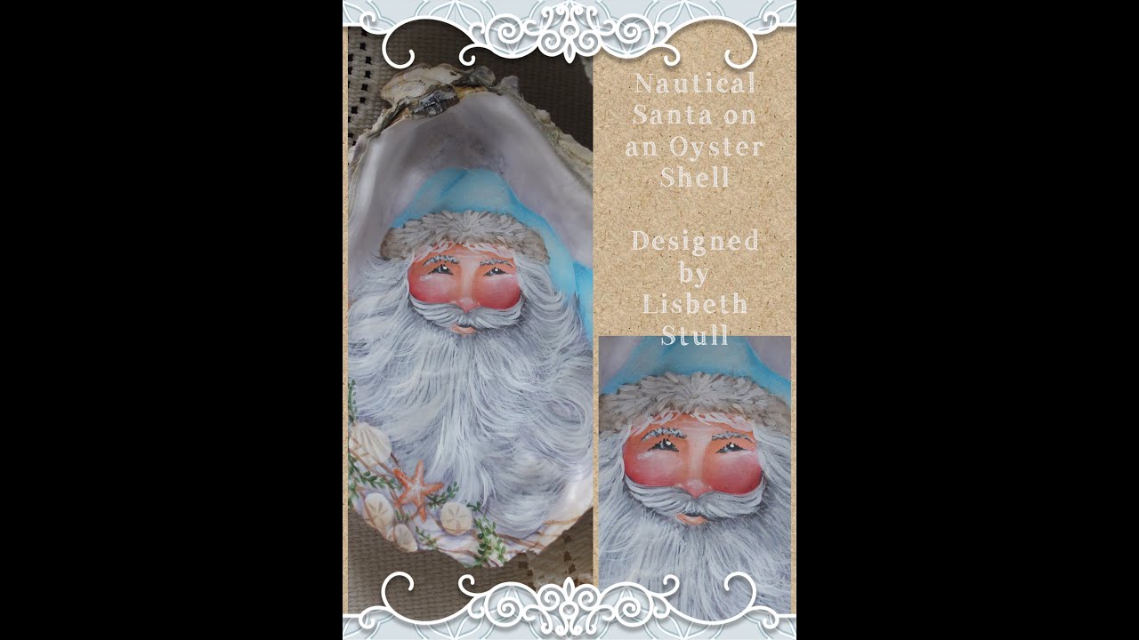 Painting a Santa Face on an Oyster Shell
