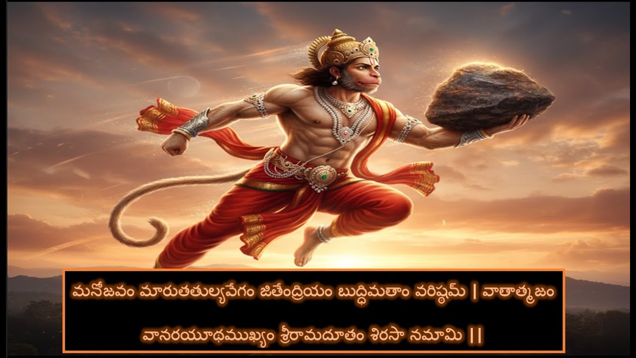 Manojavam Marutatulya Vegam | Powerful Lord Hanuman Shloka for Strength & Speed