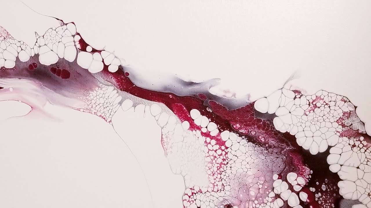(195) ACRYLIC POURING Dutch Pour on Narrow Canvas - Wine Colors for Tasting Room!