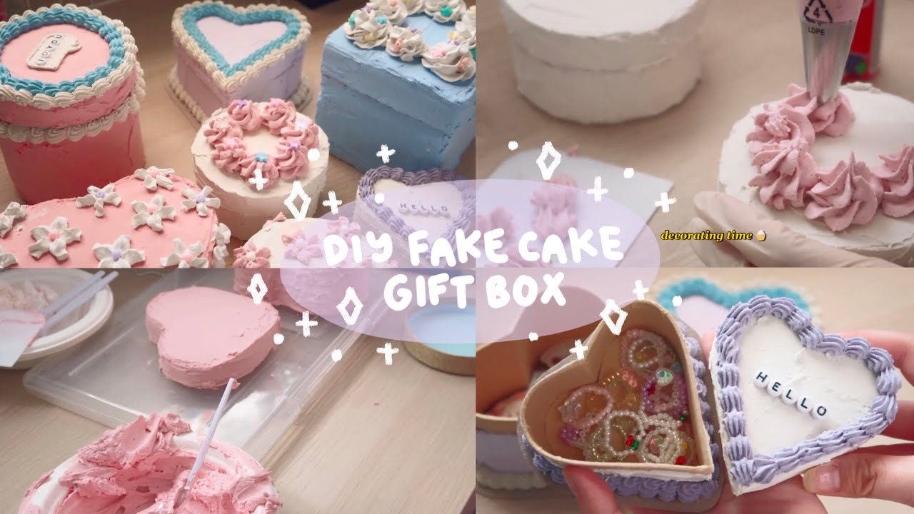 diy fake cake gift box 🎂📦  | *realistic and aesthetic*