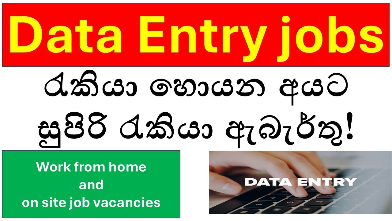Top 15 Data Entry Jobs in Sri Lanka | Work-from-Home and Onsite Opportunities (2024)