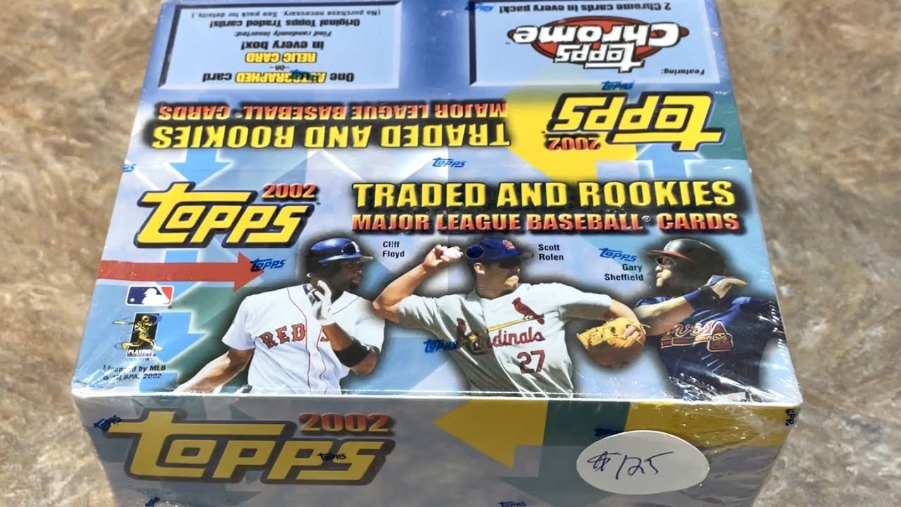 TWO HITS!  2002 TOPPS TRADED AND ROOKIE HOBBY BOX OPENING! (Throwback Thursday)