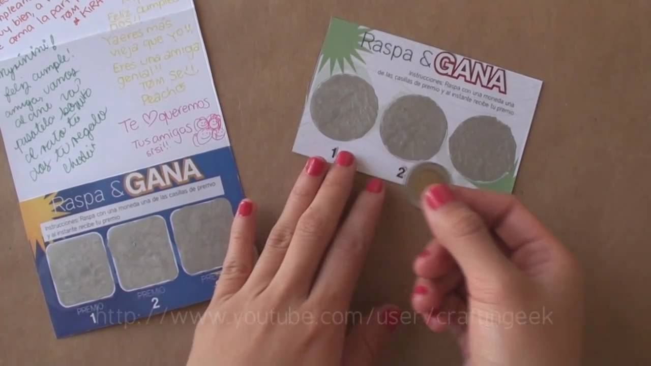 Carta RASPA&GANA // idea regalo - dia del amigo