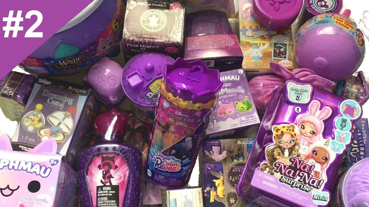 Purple Blind Bags Nanana Surprise Minis, Disney Squishalots, Re-ment, Happy Places, SquishYums💜Ep. 2
