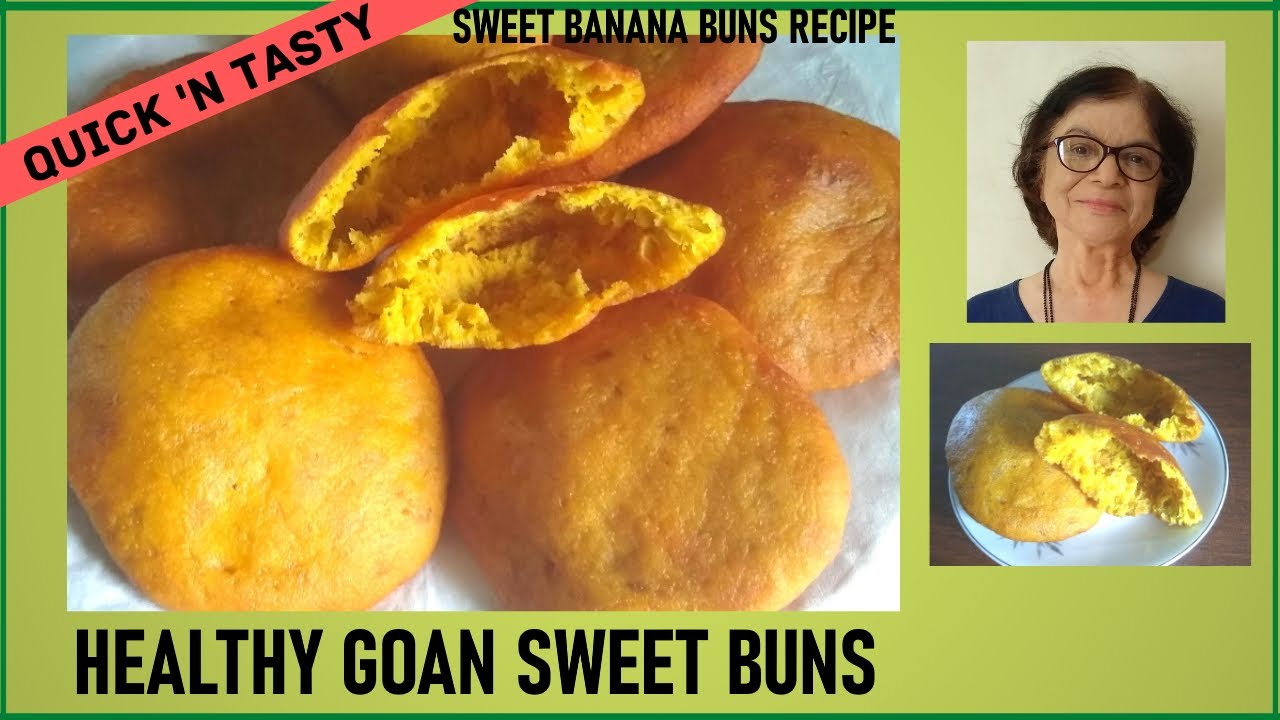 Healthy Goan Sweet Buns / Sweet Banana Buns Recipe / Puffed and Soft / Mangalore Banana Buns