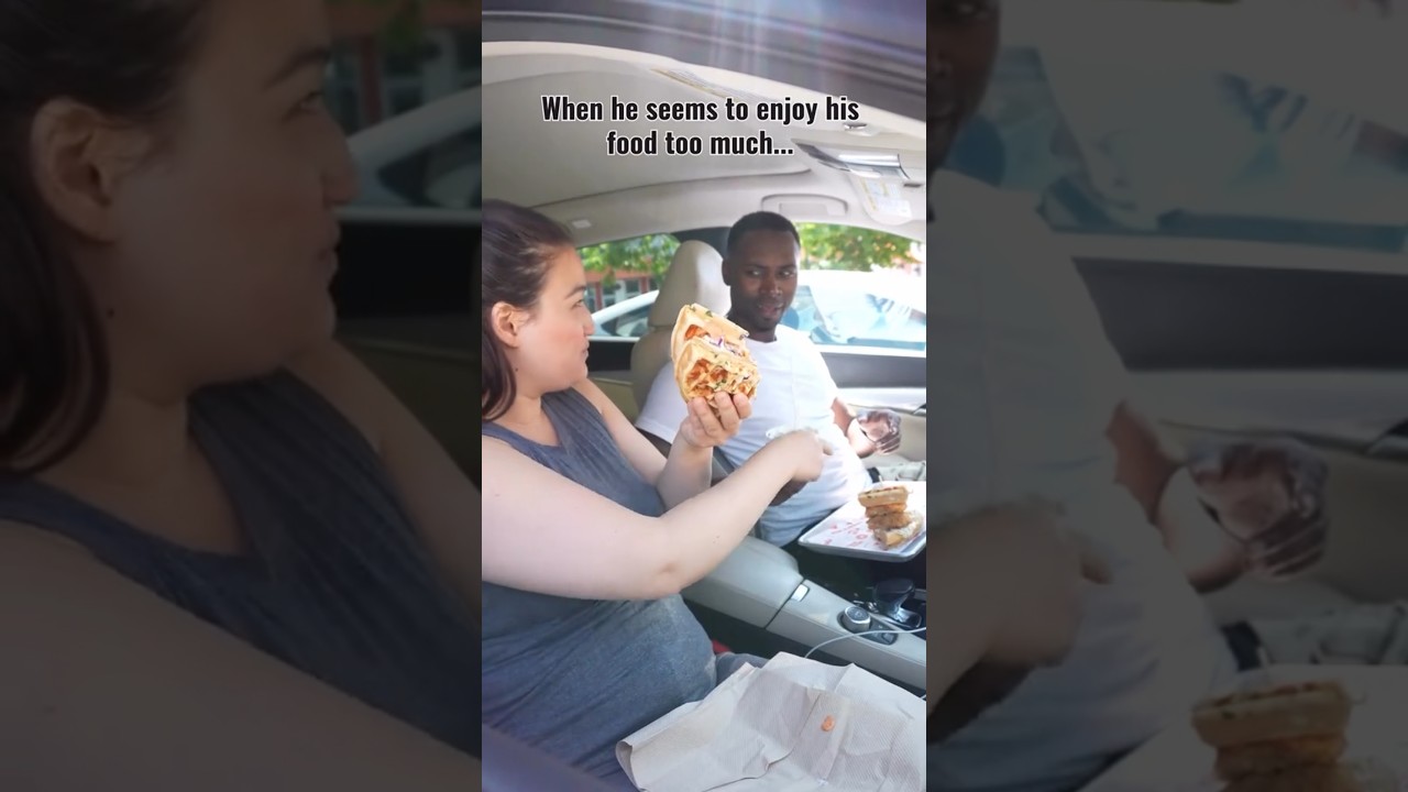 Eating in the car with your girl be like 