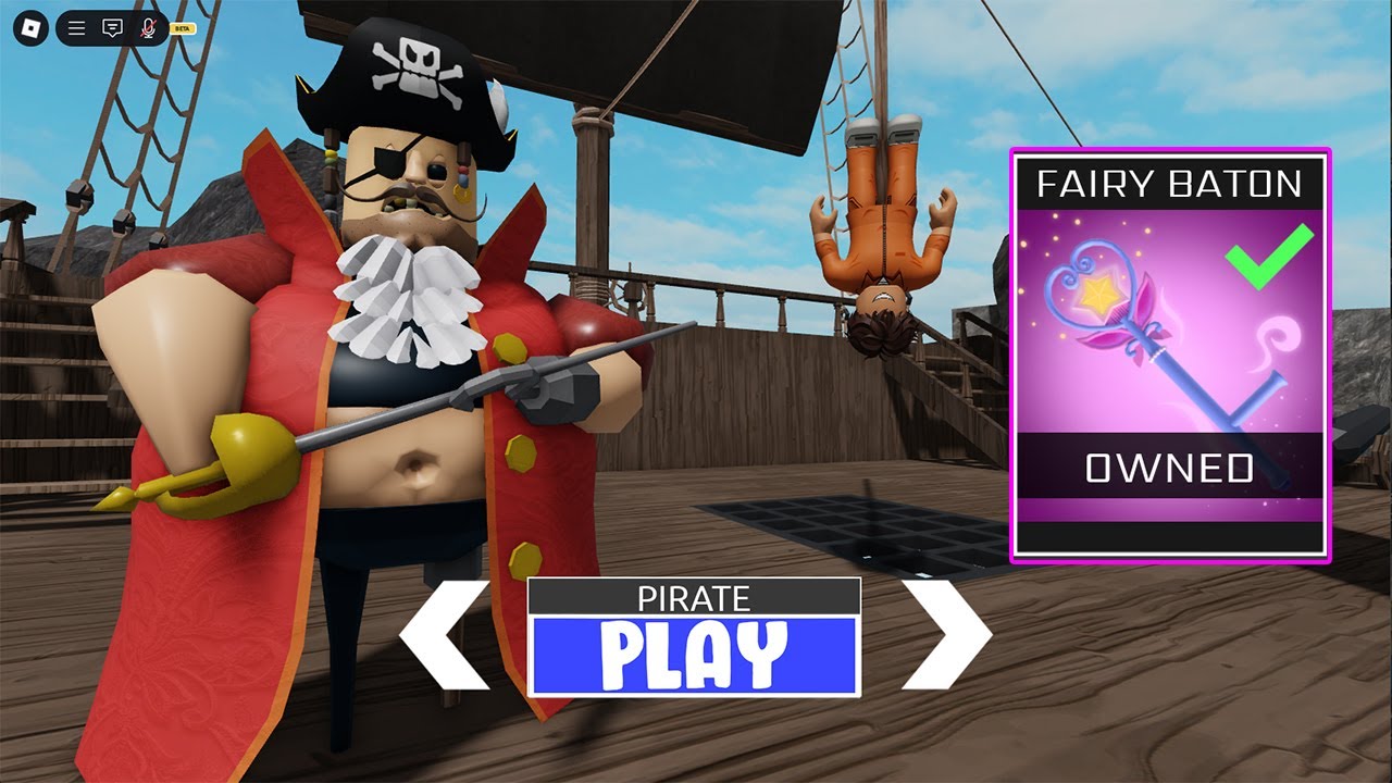 PIRATE BARRY'S PRISON RUN! (OBBY) - Fairy Baton New Item Unlocked All Morphs Gameplay - SIREN COP