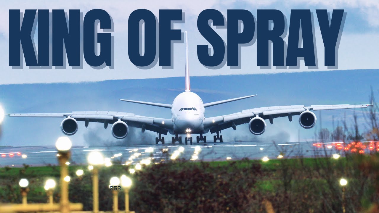 Emirates Airbus A380 arrives with EPIC spray!!