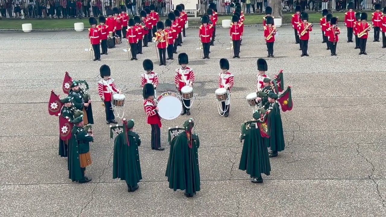 Irish Guards 125th Anniversary Beating Retreat Wellington Barracks 2025 - Band of the Irish Guards