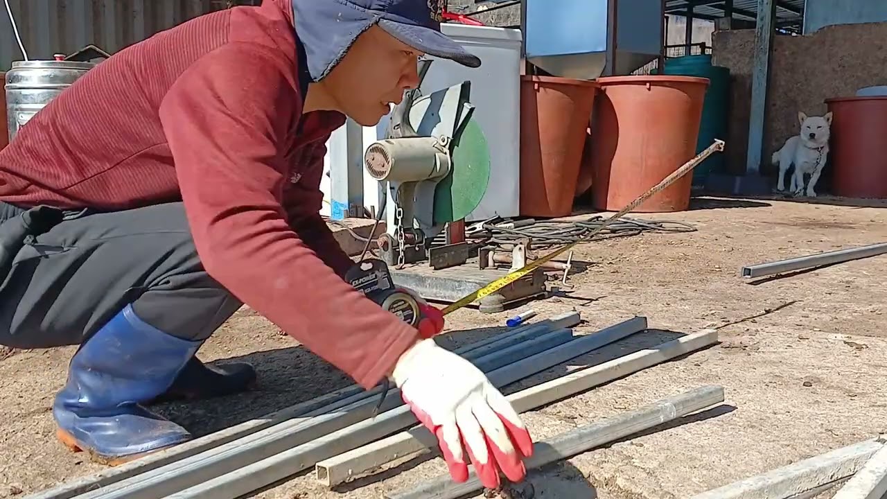 (ex1)축사 블록형 울타리 제작 간단하게  반새이로(철사) 고정 및 이동가능한 틀