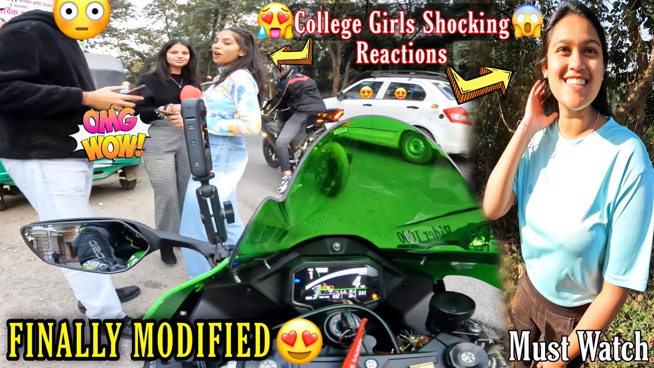 College Girls Shocking Reactions On Zx10r 😱 & Apni Raptor Ki Modification Shuru Ho Gayi❤️ Crashed😰