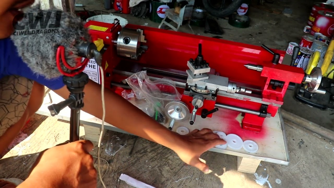 UNBOX MESIN BUBUT MINI UNTUK BESI SEGINI HARGANYA BERIKUT DIMENSINYA
