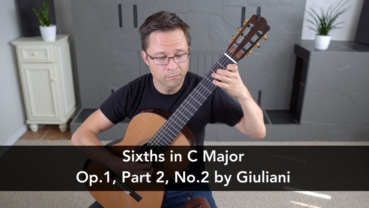 Lesson: Sixths in C Major, Giuliani's Left Hand Exercises Op.1, Part 2, No.2 for Classical Guitar