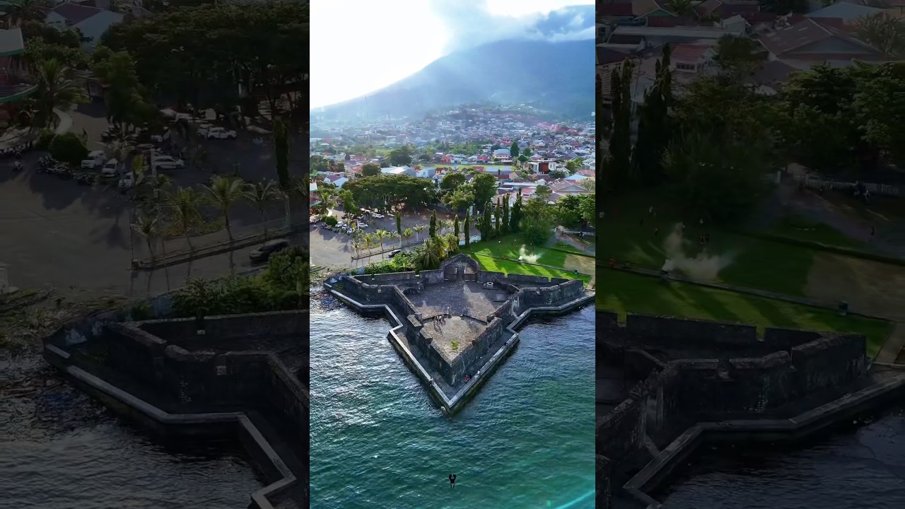 Benteng kalamata. Ternate. Maluku utara. #shortsvideo #ternate #drone #fort #benteng #sky #nature