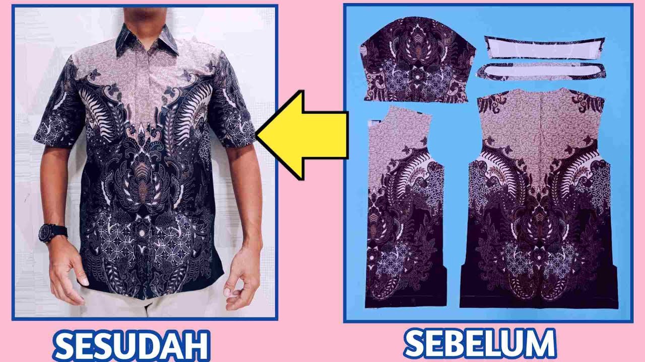 TUTORIAL CARA MENJAHIT KEMEJA PRIA LENGAN PENDEK