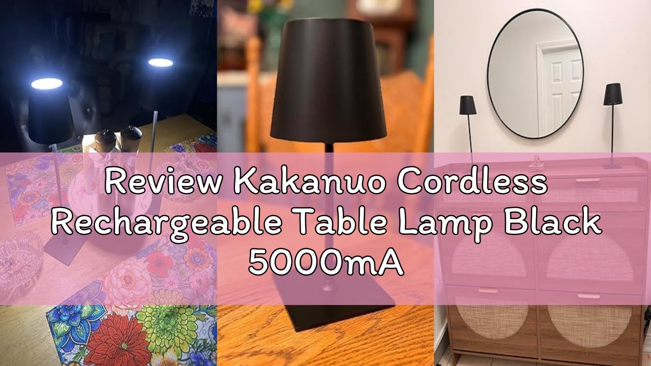 Review Kakanuo Cordless Rechargeable Table Lamp Black 5000mAh Battery Operated Lamps, 3 Colors Stepl