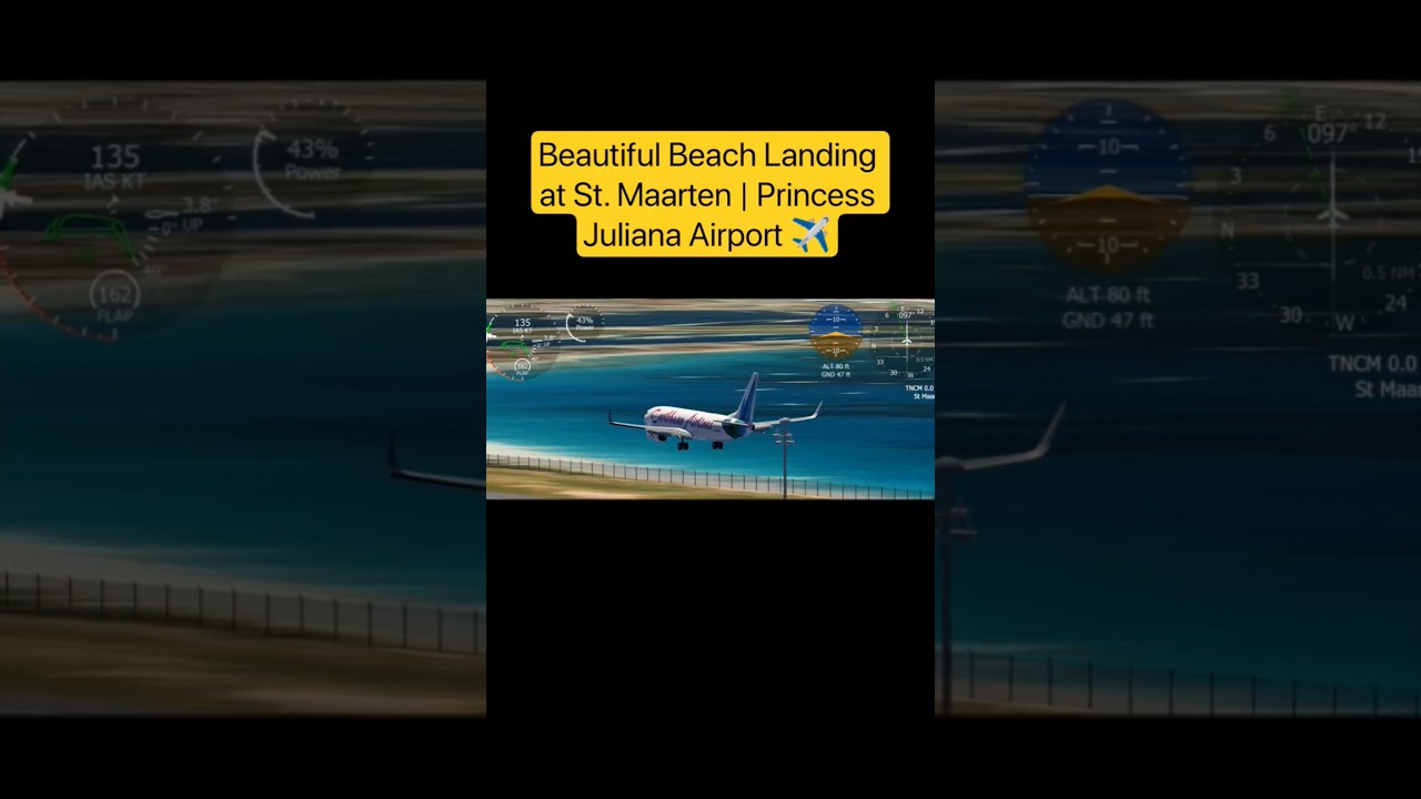 Beautiful Beach Landing at St. Maarten | Princess Juliana Airport ✈️  