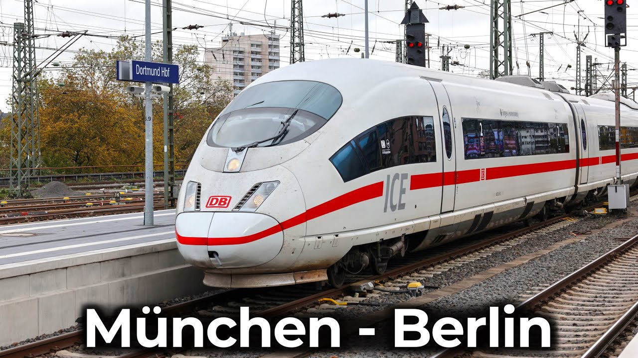 HighSpeed im ICE 3 | 4K Führerstandsmitfahrt: München - Berlin | ICE Sprinter mit 300km/h – ICE 1006