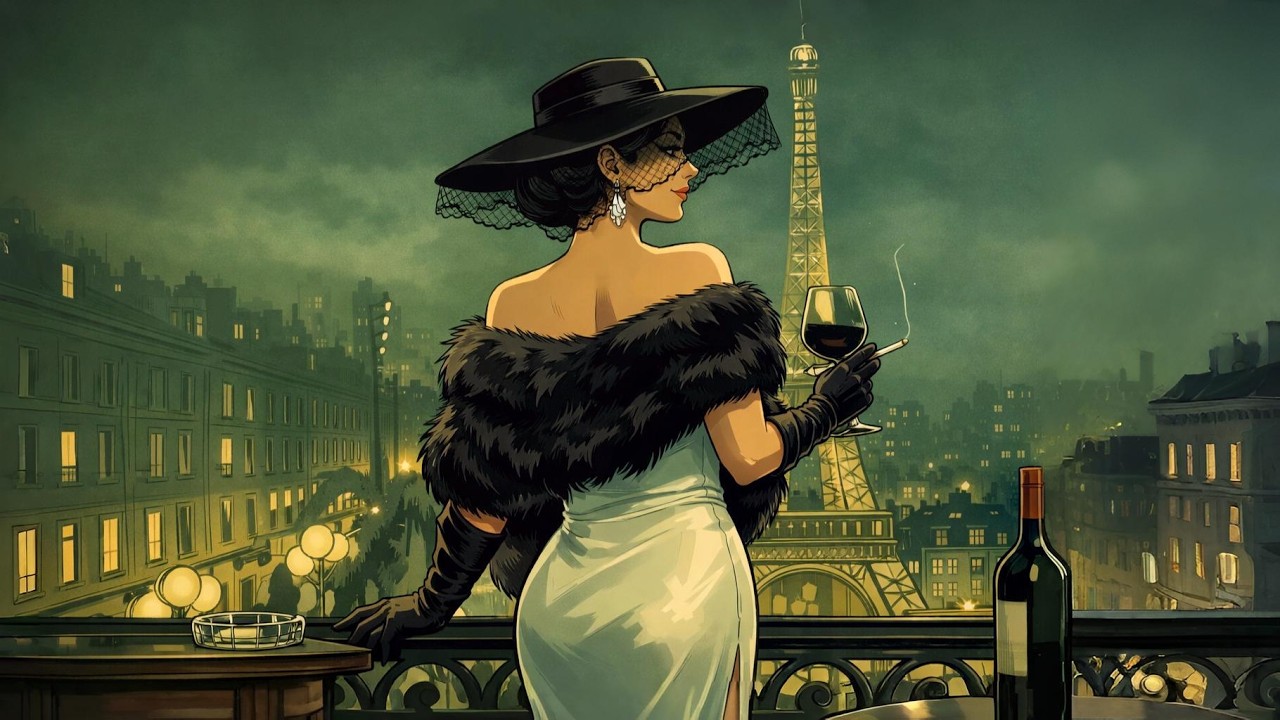 Vintage Classic Jazz Vibes — 1930s Winter Paris Rooftop | Cozy Noir Jazz Playlist