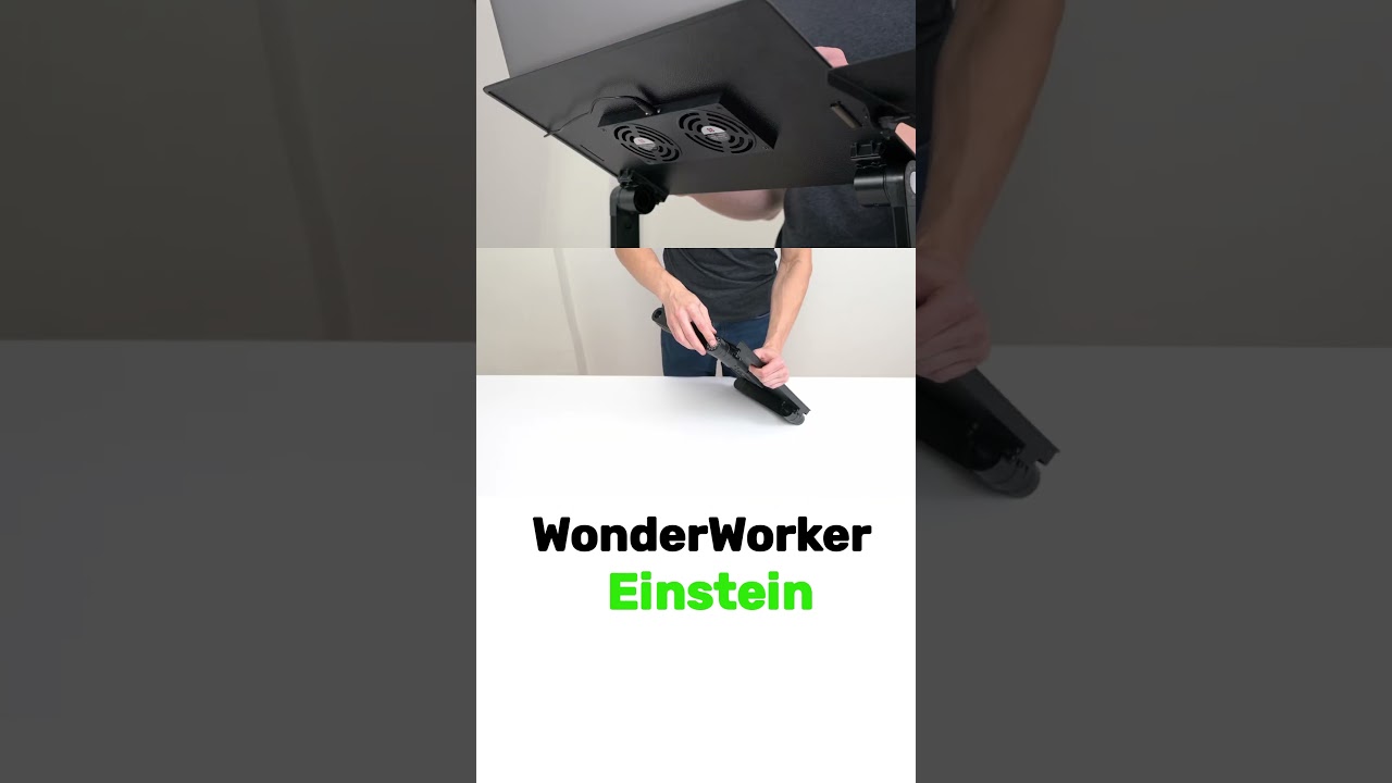 Laptop Stand, Adjustable, for Bed, Desk, Sofa, with 2 USB Cooling Fans and Mouse Tray, WonderWorker