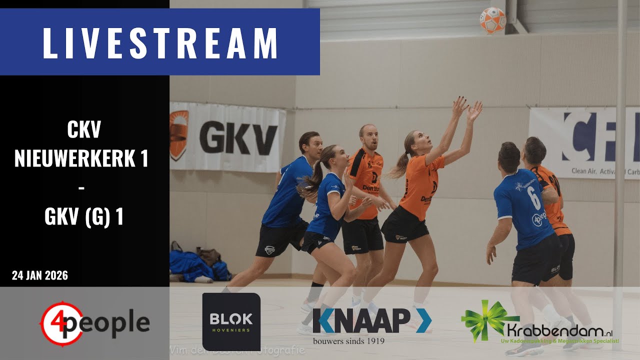 Zaterdag 24 januari 2026: Nieuwerkerk 1 - GKV 1 (20:00u)