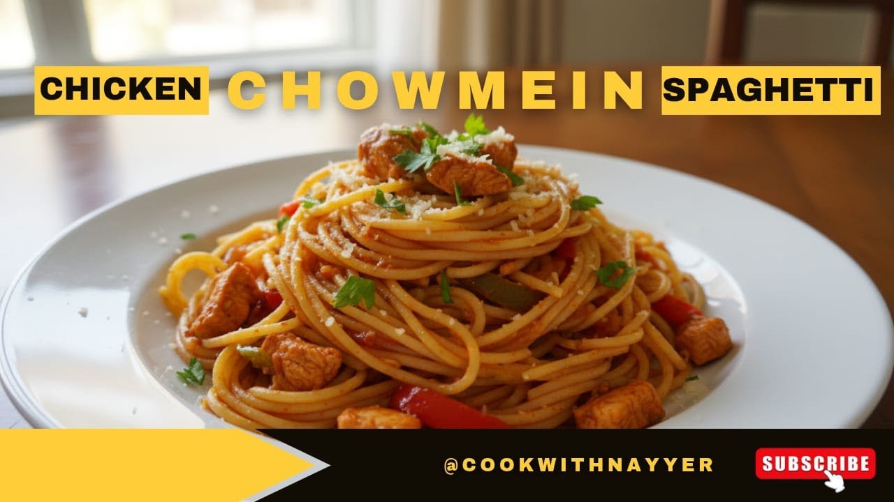 Chicken chowmein spaghetti recipe 🍝| mazedar chicken spaghetti banane Ka tarika 🤤