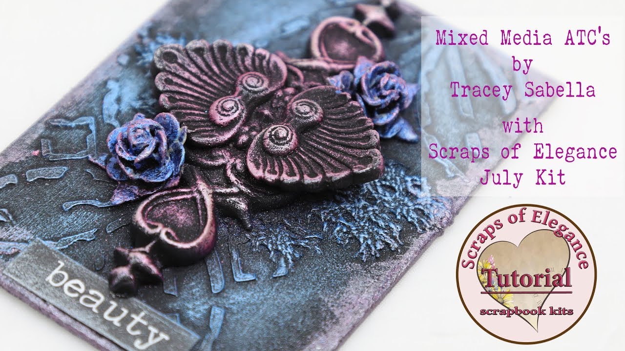 Mixed Media ATC's with Scraps of Elegance July Kit