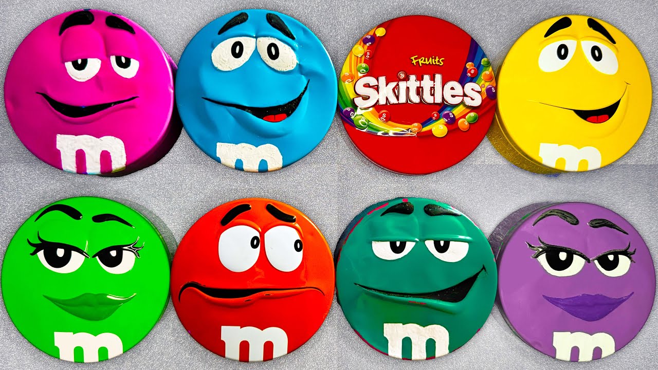 Satisfying Video | Unpacking Brilliant Tins with Rainbow Skittles and Delicious M&M'S Candy ASMR