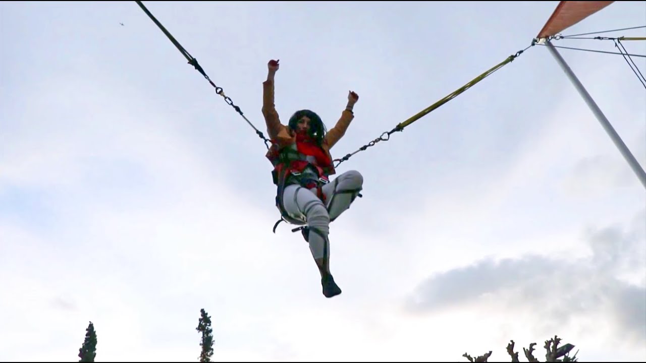 Mikasa uses ODM gear in Real Life / Mikasa cosplay from Attack on Titan