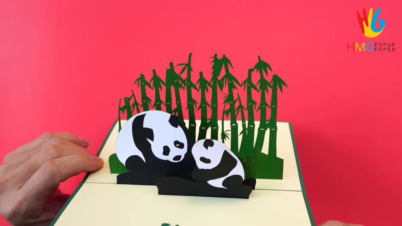 Make Panda 3D Popup Greeting Card