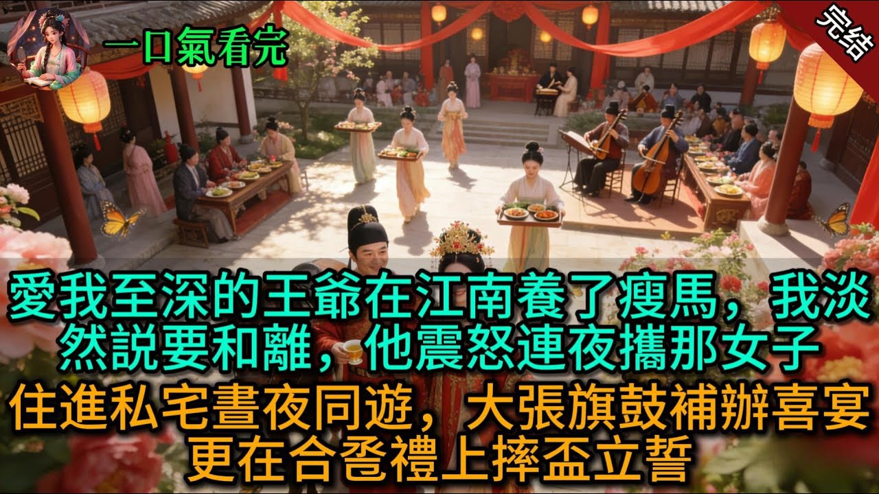 愛我至深的王爺在江南養了瘦馬，我淡然説要和離，他震怒連夜攜那女子住進私宅晝夜同遊，大張旗鼓補辦喜宴，更在合卺禮上摔盃立誓.