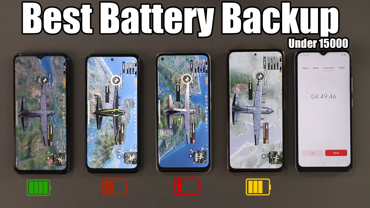 Best Battery Smartphone Around 15000 -  Realme 8 Vs Redmi Note 10s Vs Redmi Note 10 Pro vs Vivo Y51A