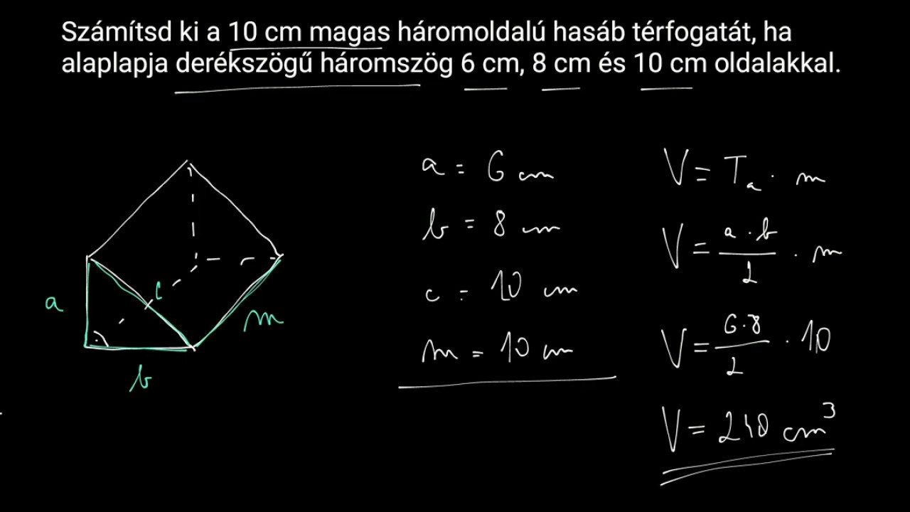 Hasáb térfogata (feladatok)