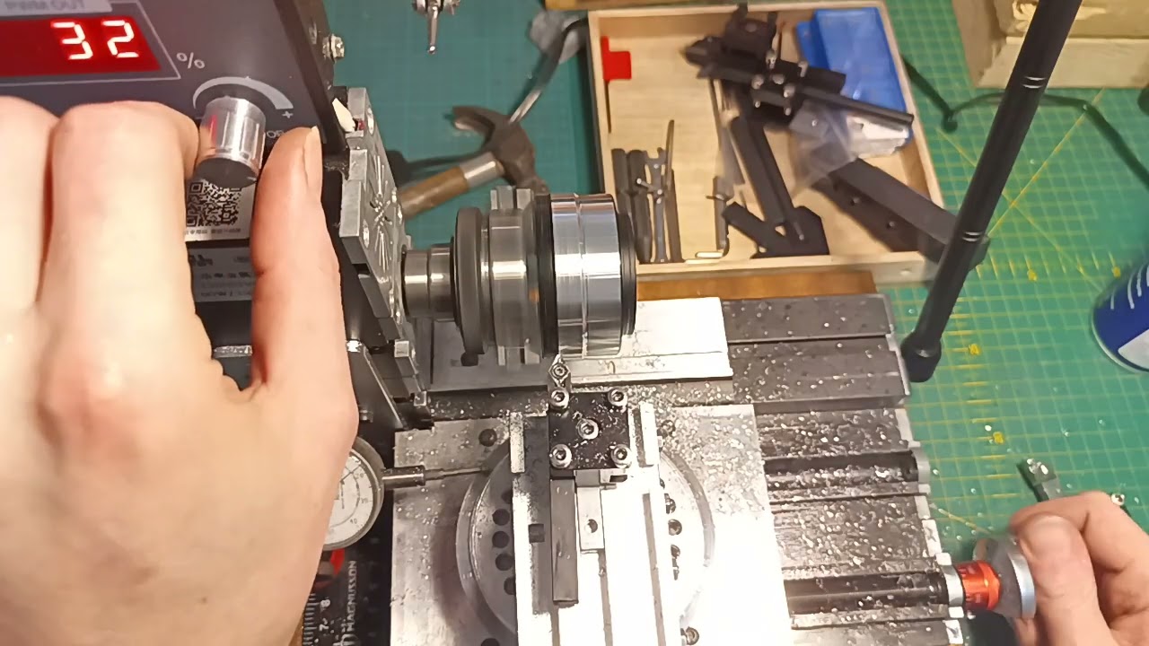 The first tool lathe, Trying different tool tips. changing the appearance of a nex to m42 adapter. 