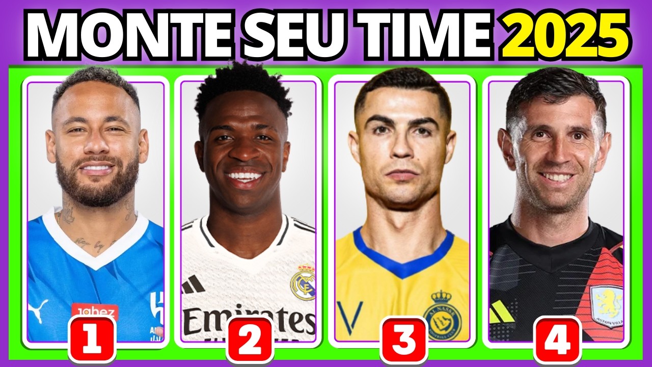 🏆⚽ MONTE O SEU TIME 2025 | Crie seu Clube e Escolha os Melhores Jogadores | Quiz Futebol | #quiz